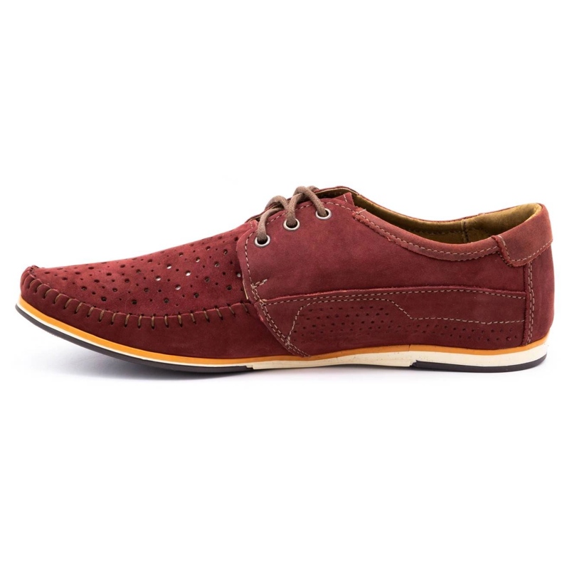 KOMODO Chaussures homme mocassins cuir 875 été bordeaux rouge 1
