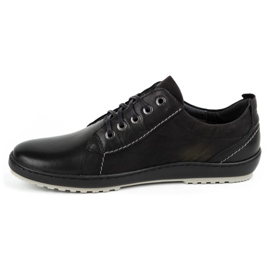 Kampol Chaussures décontractées en cuir pour hommes 61KAM noir le noir 1