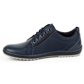 Kampol Chaussures casual cuir homme 61KAM bleu marine 1