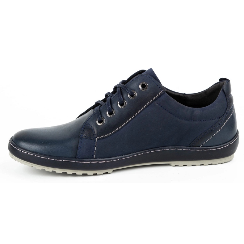 Kampol Chaussures casual cuir homme 61KAM bleu marine 1