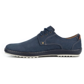 Kampol Chaussures casual cuir homme 24KAM bleu marine 1