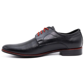 Olivier Chaussures habillées en cuir pour hommes 277 noir avec rouge 1