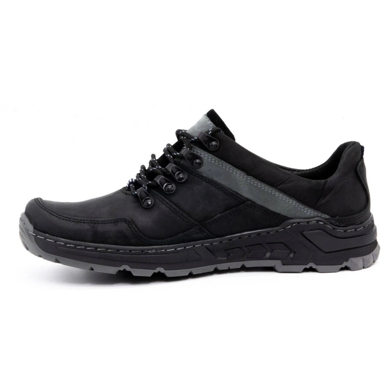 Olivier Chaussures trekking cuir homme 292GT noir 1