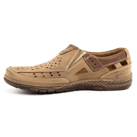 Olivier Mocassins cuir marron 893MP pour homme beige brun 1