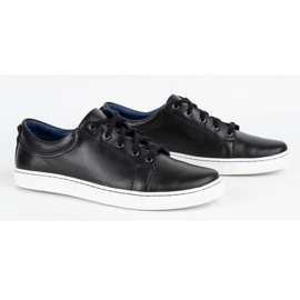 Olivier Chaussures décontractées en cuir pour hommes 946MA noir le noir 2