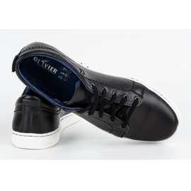 Olivier Chaussures décontractées en cuir pour hommes 946MA noir le noir 4