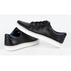 Olivier Chaussures décontractées en cuir pour hommes 946MA noir le noir 5
