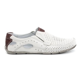 Olivier Mocassins homme cuir blanc 901 chaussures d'été 1