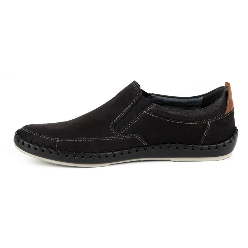 Kampol Mocassins cuir homme 51KAM noir 1