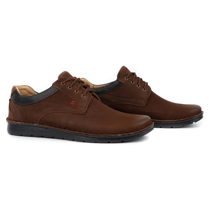 Kampol Chaussures décontractées en cuir pour hommes 13 / CK65 marron brun 1