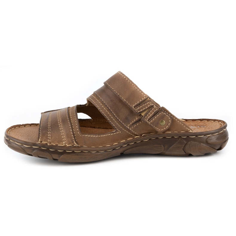 Olivier 460MP chaussons cuir homme marron beige 1