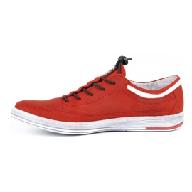 Polbut Chaussures casual cuir homme K22N nubuck rouge 1