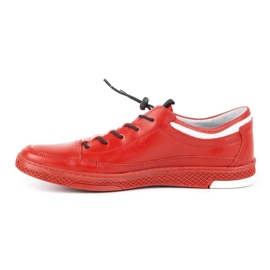 Polbut Chaussures décontractées en cuir pour hommes K22N rouge avec dessous rouge 1 Polbut Chaussures décontractées en cuir pour hommes K22N rouge avec dessous rouge 1
