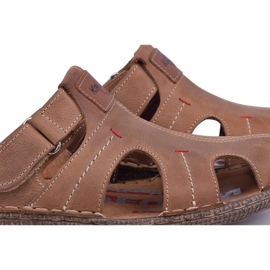 Kampol Chaussons cuir homme 217/22KAM marron brun 1