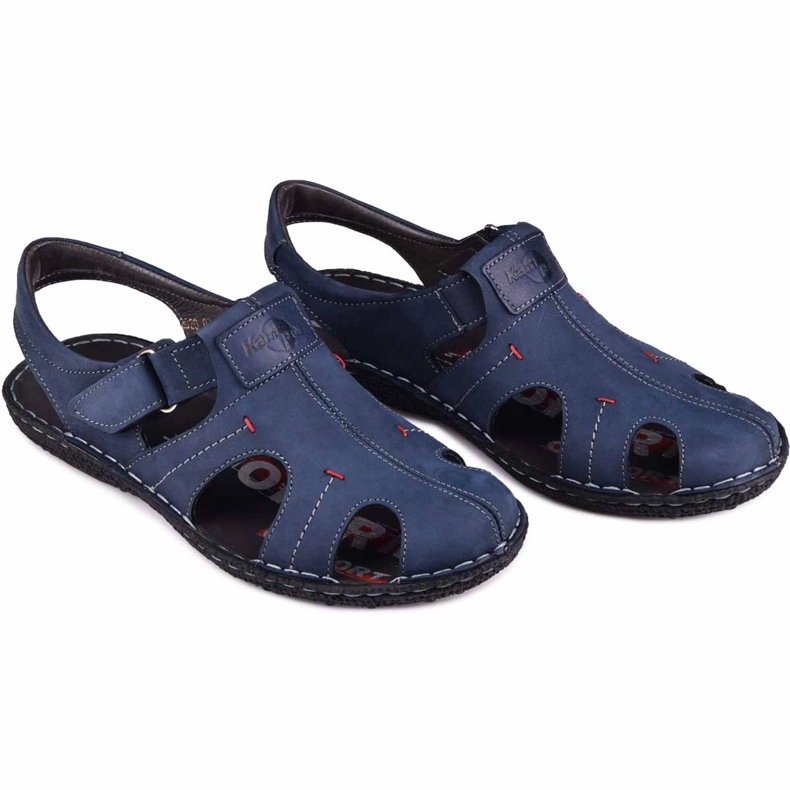 Kampol Sandales cuir homme 218/53KAM bleu marine 1 Kampol Sandales cuir homme 218/53KAM bleu marine 1