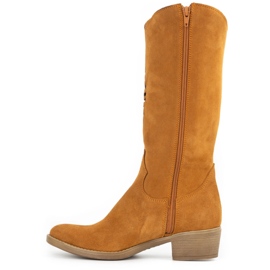 Olivier Boots femme cuir ajouré Carla rouge orange 1