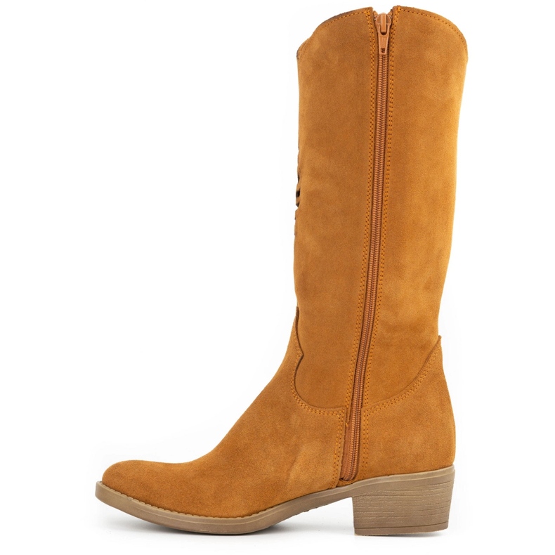 Olivier Boots femme cuir ajouré Carla rouge orange 1