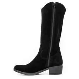 Olivier Bottines ajourées en cuir noir pour femme Carla le noir 1