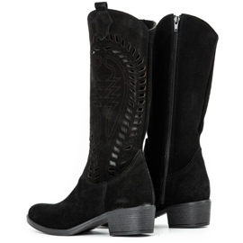 Olivier Bottines ajourées en cuir noir pour femme Carla le noir 3