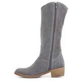 Olivier Boots femme cuir ajouré Carla gris 1 Olivier Boots femme cuir ajouré Carla gris 1