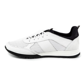 Polbut Chaussures décontractées en cuir pour hommes 2111P blanc 1