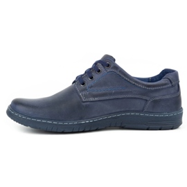 KOMODO Chaussures décontractées en cuir pour hommes 921K bleu marine 1