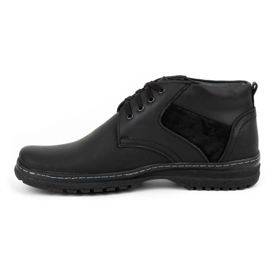 Olivier Bottes d'hiver en cuir pour hommes 219GT noir 1