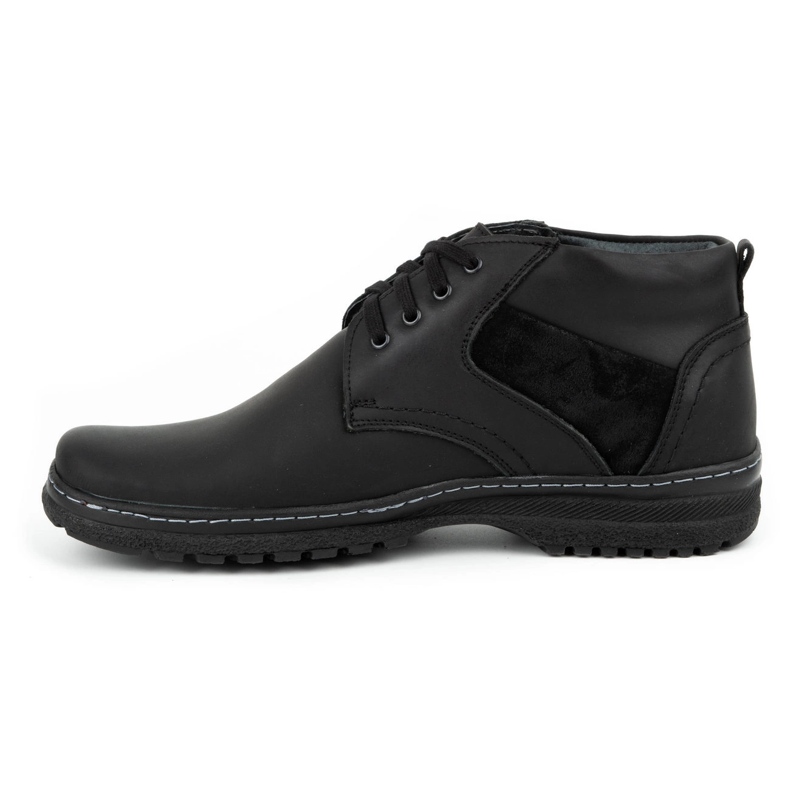 Olivier Bottes d'hiver en cuir pour hommes 219GT noir 1