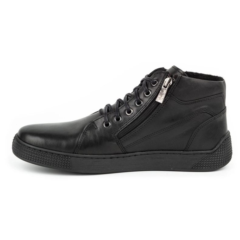 Kampol Bottes en cuir isolées pour hommes 120KAM noir 1