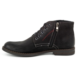 Kampol Bottes d'hiver en cuir pour hommes 103KAM noir 1
