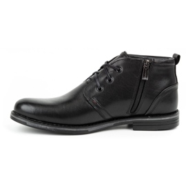 Kampol Chaussures d'hiver en cuir pour hommes 135KAM noir 1