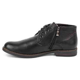 Kampol Bottes d'hiver en cuir pour hommes 137KAM noir 1
