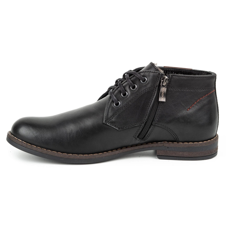Kampol Bottes d'hiver en cuir pour hommes 137KAM noir 1
