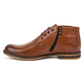 Kampol Bottes d'hiver en cuir pour hommes 137KAM marron brun 1 Kampol Bottes d'hiver en cuir pour hommes 137KAM marron brun 1