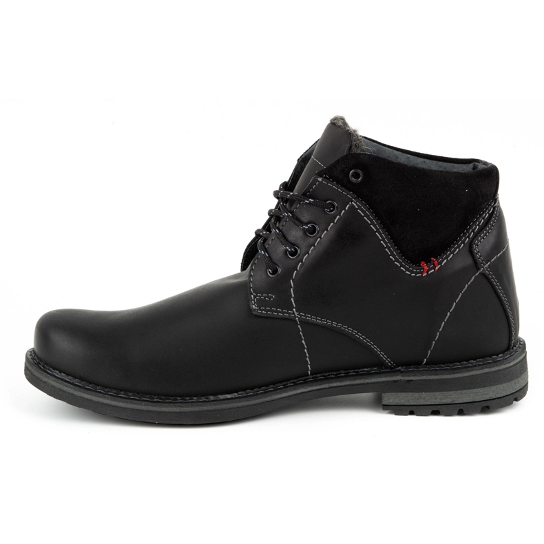 Olivier Bottes d'hiver en cuir pour hommes 124GT noir 1