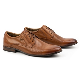 KOMODO Chaussures habillées en cuir pour hommes 850KL marron brun 1