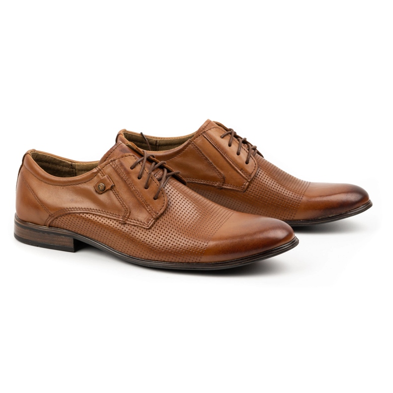 KOMODO Chaussures habillées en cuir pour hommes 850KL marron brun 1