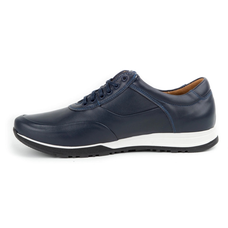 Olivier Chaussures décontractées en cuir pour hommes 902KNT bleu marine 1