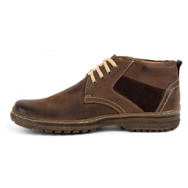 Olivier Bottes d'hiver en cuir pour hommes 219GT marron brun 1