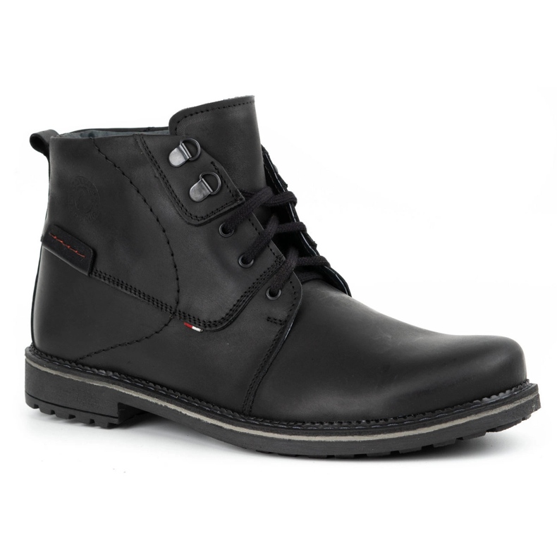 Olivier Bottes d'hiver en cuir pour hommes 151GT noir le noir 1