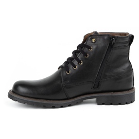 Olivier Bottes d'hiver en cuir pour hommes 754 noir le noir 1 Olivier Bottes d'hiver en cuir pour hommes 754 noir le noir 1