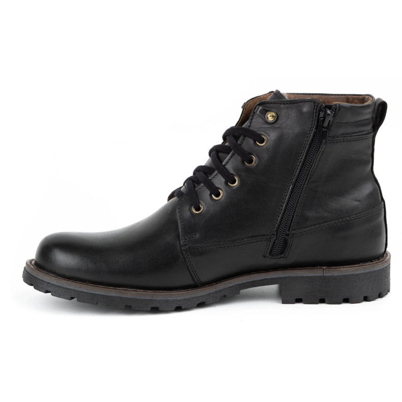 Olivier Bottes d'hiver en cuir pour hommes 754 noir 1