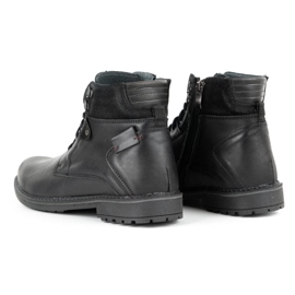 Olivier Bottes d'hiver en cuir pour hommes 135GT noir le noir 1