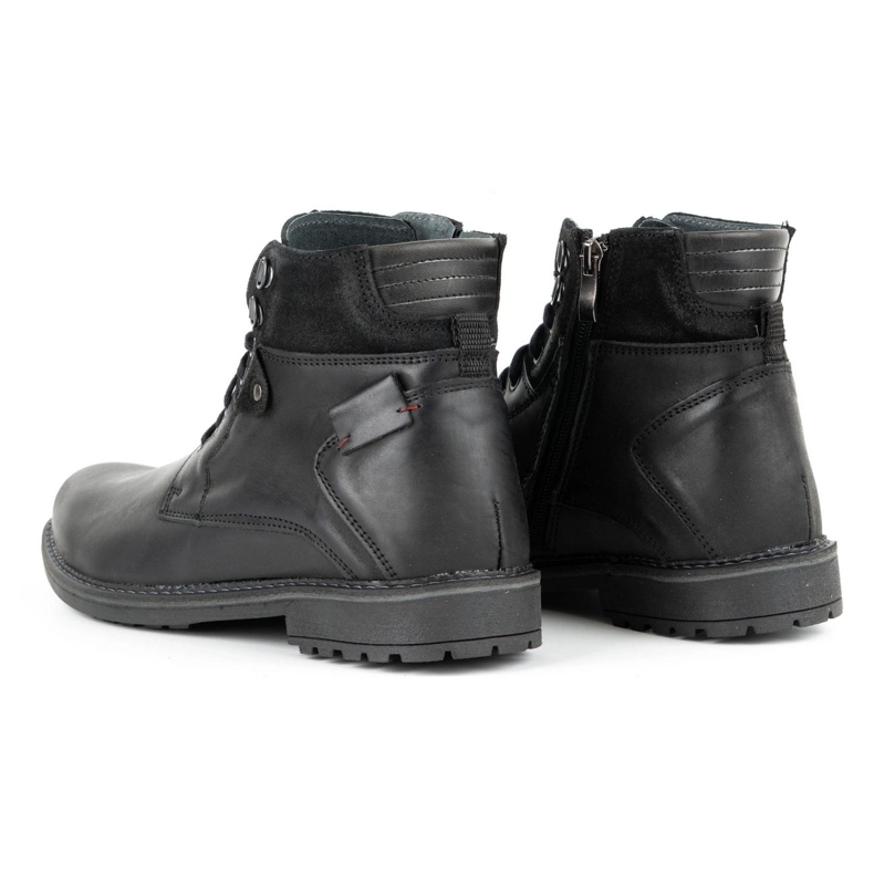 Olivier Bottes d'hiver en cuir pour hommes 135GT noir le noir 1