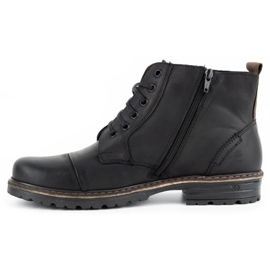 Polbut Chaussures d'hiver en cuir pour hommes 403S noir 1