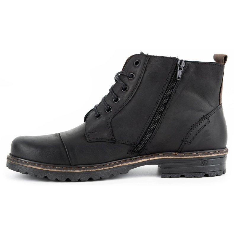 Polbut Chaussures d'hiver en cuir pour hommes 403S noir 1