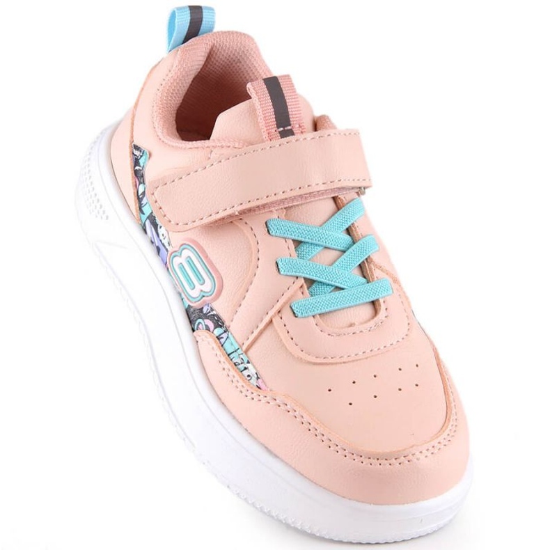 Chaussures de sport à scratch Miss Jr EVE419 rose 1