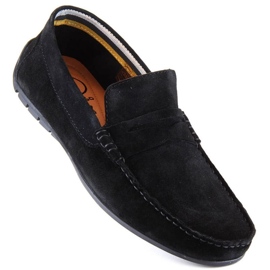Mocassins en cuir avec chaussures en daim Filippo M MP921 PAW442A le noir 1