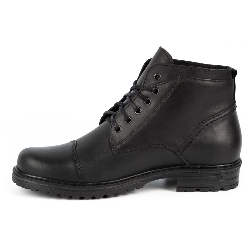 Olivier Bottes en cuir pour hommes Military Mpb noir 1