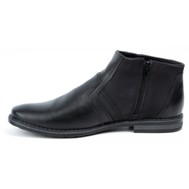 Olivier Bottes d'hiver en cuir pour hommes Chelsea boots 903KZ noir 1